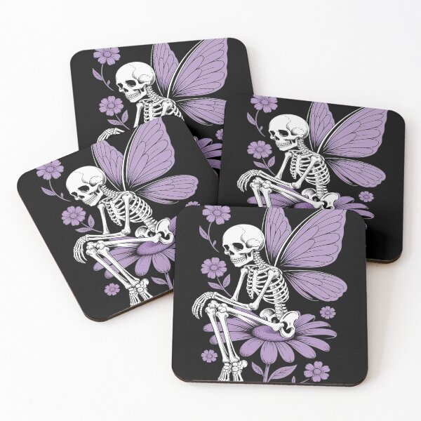 Item preview, Skeleton Fairy Dark Fairycore Flower Goth Skull Alt Purple designed and sold by HardcoreTour.