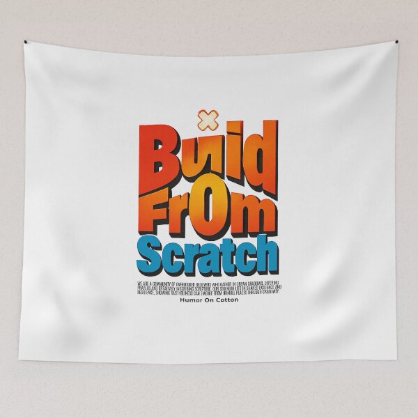 Item preview, Build From Scratch Motivational Vintage Typography Graphic designed and sold by HUMORONCOTTON.