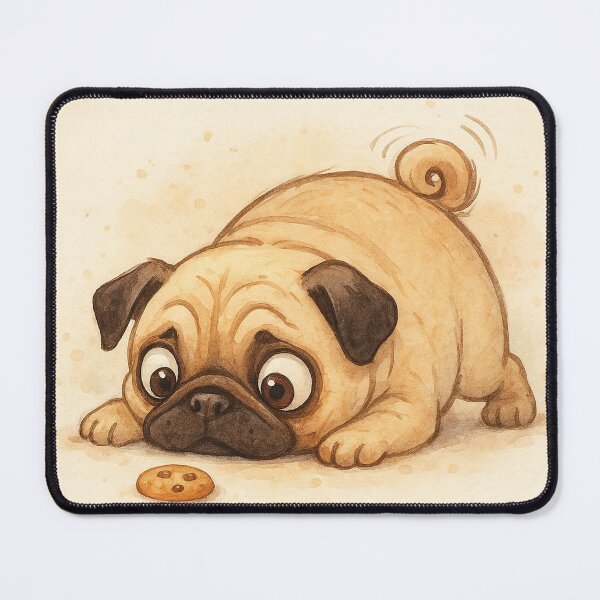 Item preview, Snack Mode Pug – Cute Funny Dog Illustration designed and sold by Darlin8888.