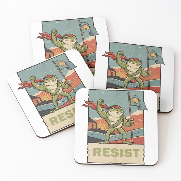 Item preview, Resist Frog – Portland Frrog - Bold Retro Amphibian Poster Art designed and sold by bennasener.