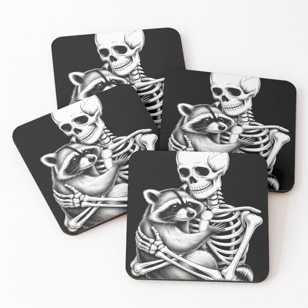 Item preview, Skeleton Hugging Raccoon Halloween Costume designed and sold by ToggleBet.