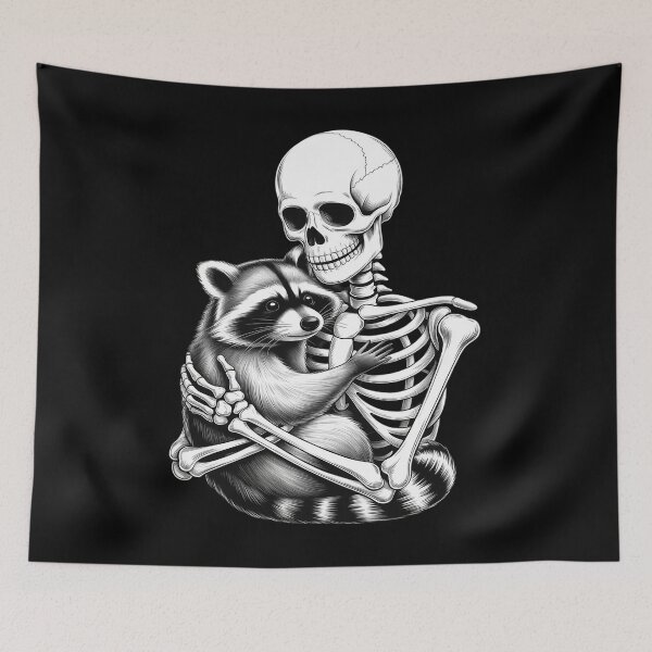 Item preview, Skeleton Hugging Raccoon Halloween Costume designed and sold by ToggleBet.