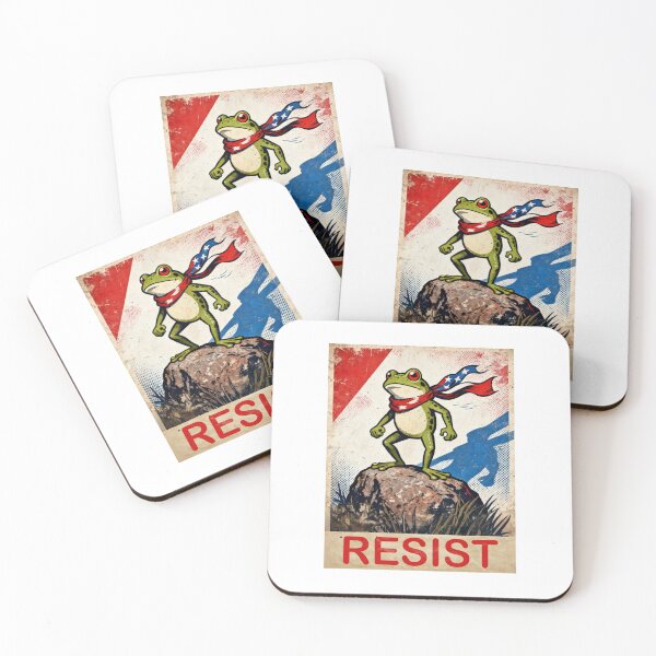Item preview, Revolutionary Frog  - Portland Frog – Vintage Resist Graphic Print designed and sold by bennasener.