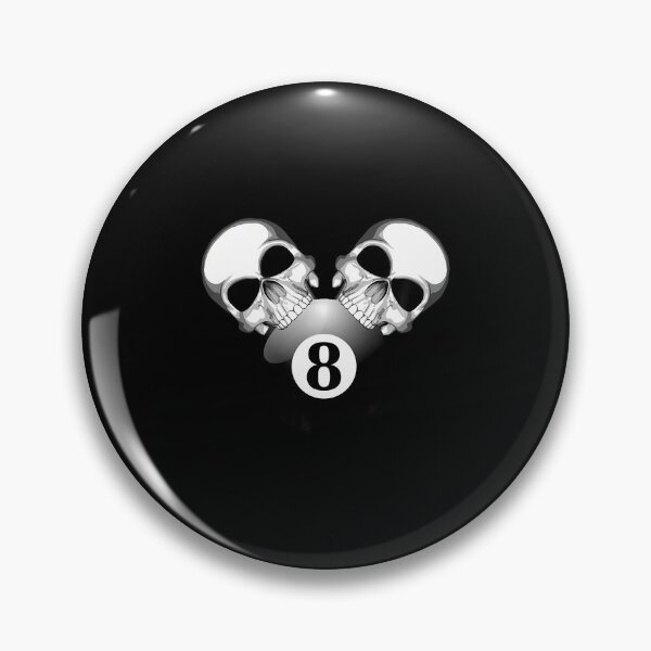 Item preview, Two Pool Skulls Biting A Billiards Eight Ball designed and sold by FlorenceNorma.
