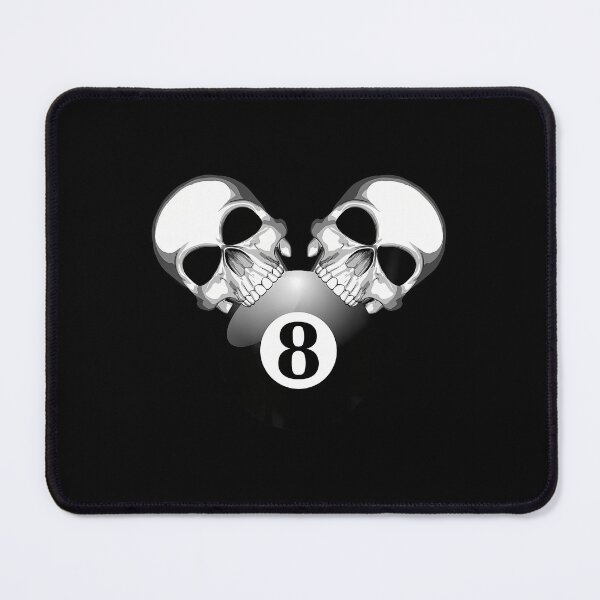 Item preview, Two Pool Skulls Biting A Billiards Eight Ball designed and sold by FlorenceNorma.