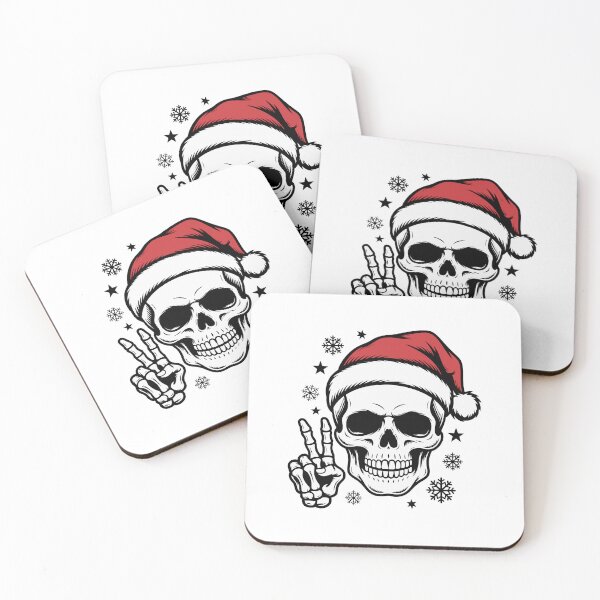 Item preview, Skull Santa – Peace, Love & Holiday Chaos designed and sold by A Little Unhinged.