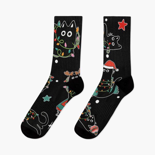 Item preview, Merry Catmas Black Cats Christmas Lights Funny Holiday Pet Design designed and sold by Taniyah Gomes.