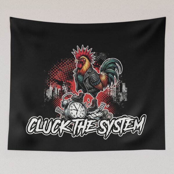 Item preview, Punk Chicken Manifesto – Cluck the System designed and sold by VoniBlue.