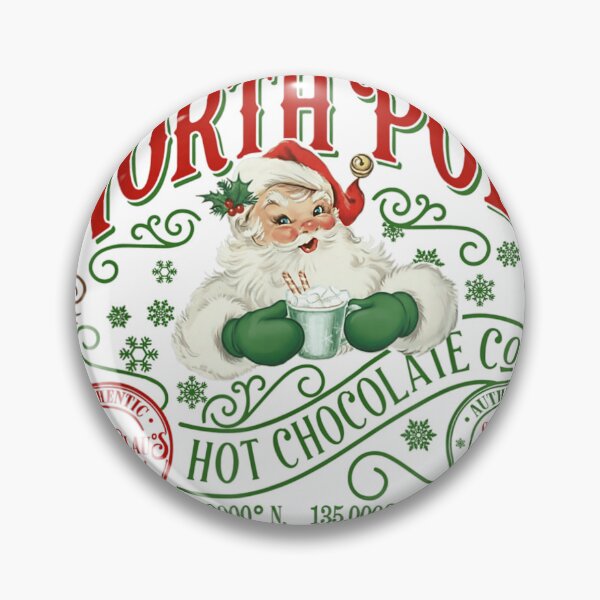 Item preview, Vintage North Pole Hot Chocolate Company Retro Christmas Label Design designed and sold by Taniyah Gomes.
