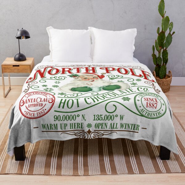 Item preview, Vintage North Pole Hot Chocolate Company Retro Christmas Label Design designed and sold by Taniyah Gomes.