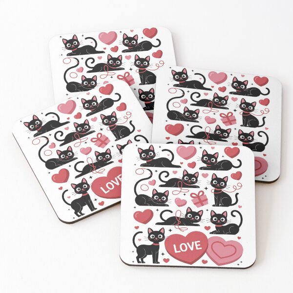 Item preview, Black Cat Playing Heart Valentines Day Cat Lover designed and sold by Moxizz.