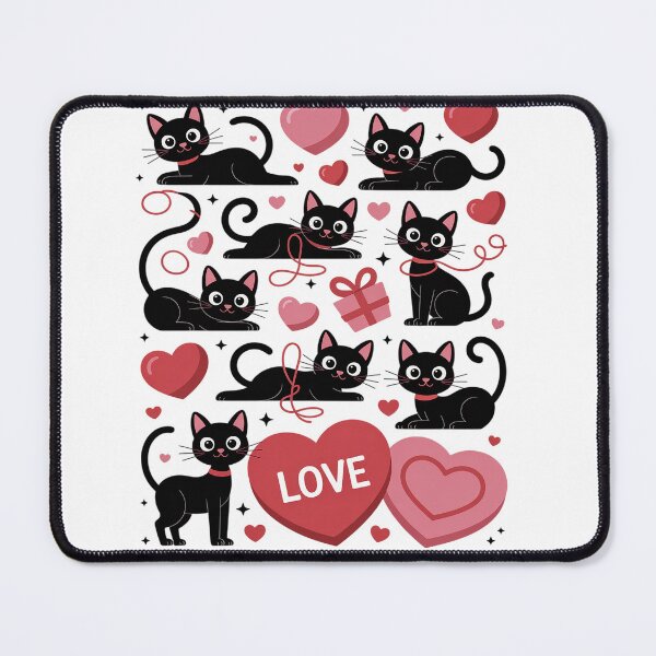 Item preview, Black Cat Playing Heart Valentines Day Cat Lover designed and sold by Moxizz.
