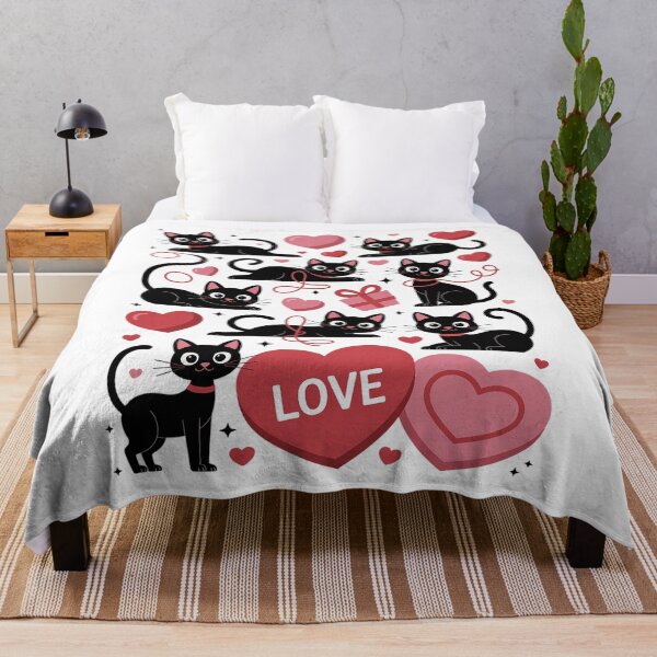 Item preview, Black Cat Playing Heart Valentines Day Cat Lover designed and sold by Moxizz.