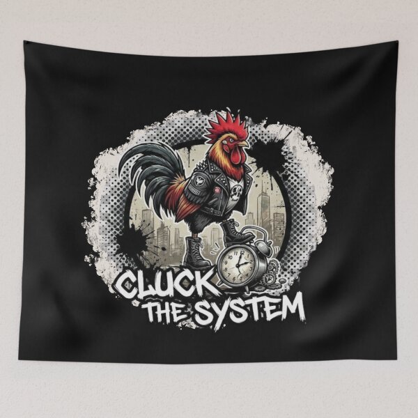 Item preview, Punk Chicken Manifesto – Cluck the System designed and sold by VoniBlue.