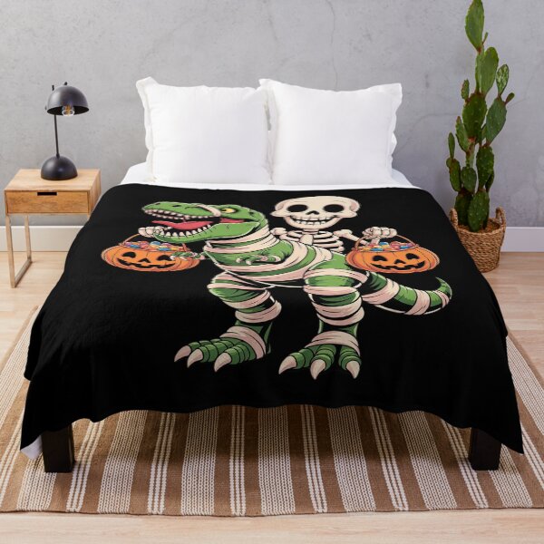 Item preview, Skeleton Riding Mummy Dinosaur T Rex Halloween Funny Pumpkin designed and sold by ToggleBet.