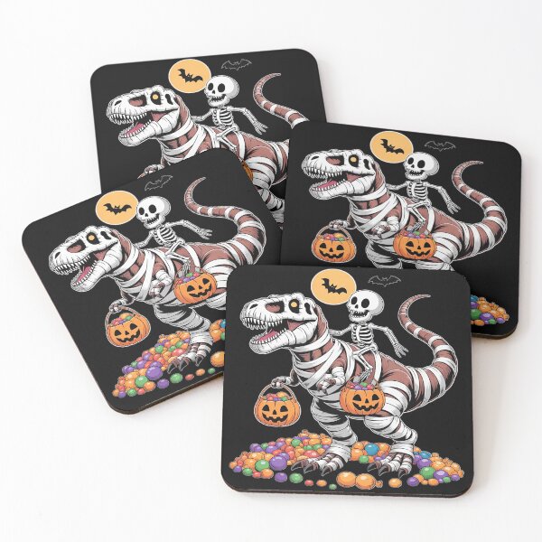 Item preview, Skeleton Riding Mummy Dinosaur T-Rex Halloween Pumpkin designed and sold by ToggleBet.