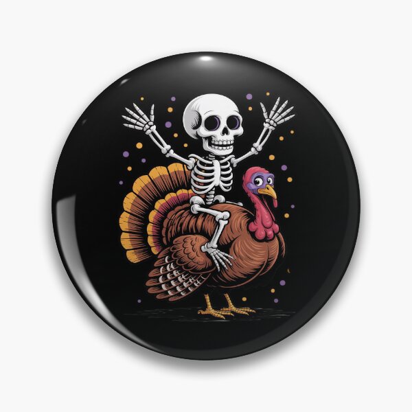 Item preview, Skeleton Riding Turkey Thanksgiving Day Fall Autumn designed and sold by BubblePancake.