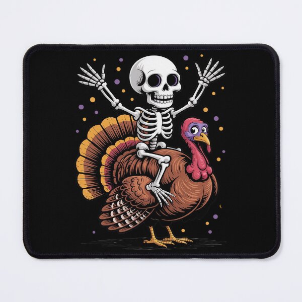 Item preview, Skeleton Riding Turkey Thanksgiving Day Fall Autumn designed and sold by BubblePancake.