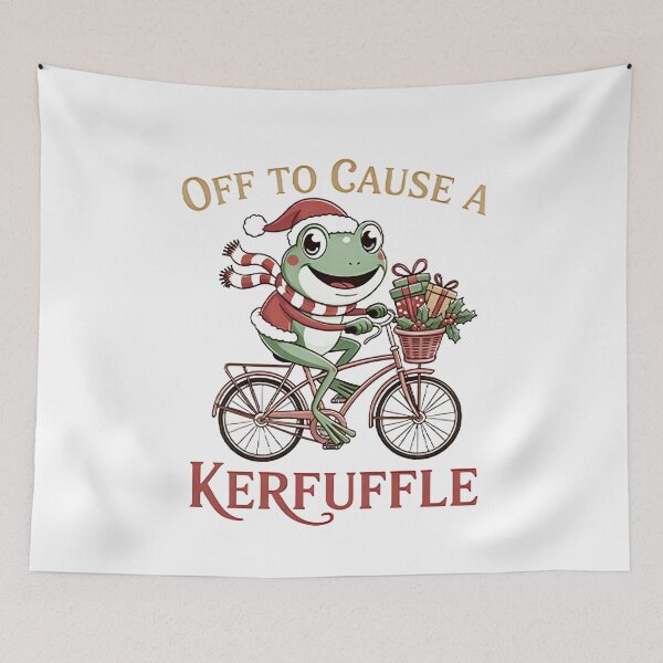 Item preview, Off to Cause A Kerfuffle Christmas Frog Vintage designed and sold by Milekhinromanro.