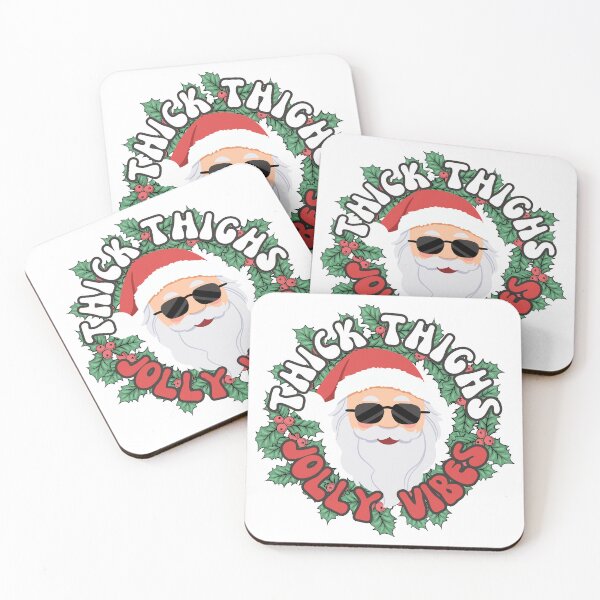 Item preview, Thick Thighs Jolly Vibes – The Naughty List Santa designed and sold by A Little Unhinged.