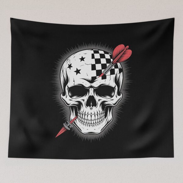 Item preview, Skull American Flag Darts Board Throwing Sports Player designed and sold by BubblePancake.