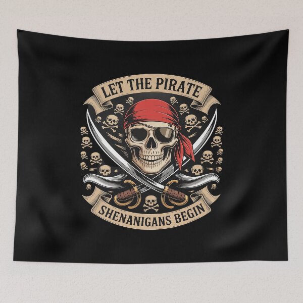 Item preview, Skull Bandana Let The Pirate Shenanigans Begin Halloween designed and sold by BubblePancake.