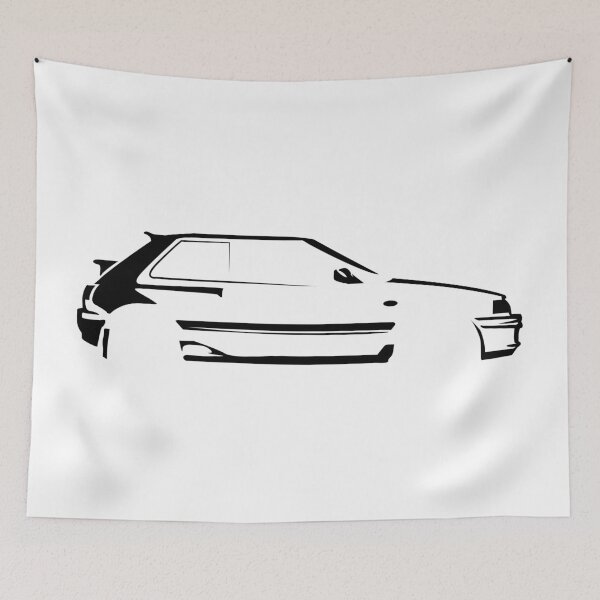 Item preview, 323 GTX (1989) BFMR Turbo AWD - Minimalist Car Silhouette (Black) designed and sold by FearnCreative.
