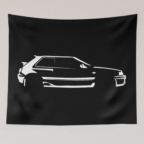 Item preview, 323 GTX (1989) BFMR Turbo AWD - Minimalist Car Silhouette (White) designed and sold by FearnCreative.