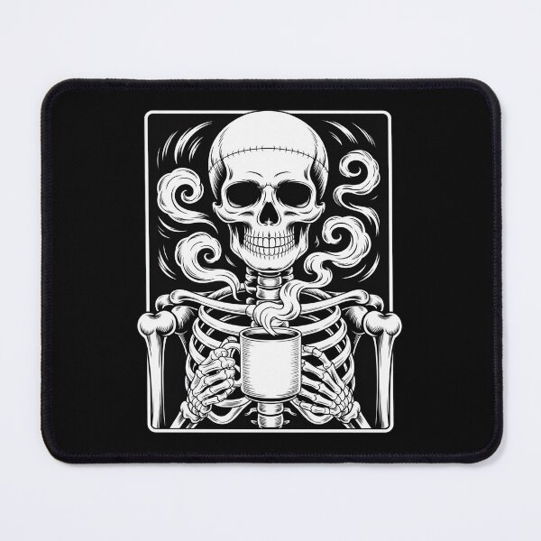Item preview, Skull Skeleton Drinking Coffee Halloween Grunge designed and sold by BubblePancake.
