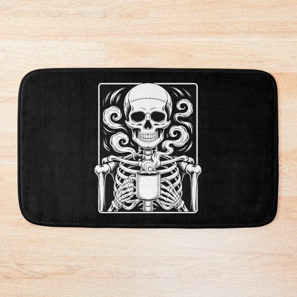 Item preview, Skull Skeleton Drinking Coffee Halloween Grunge designed and sold by BubblePancake.