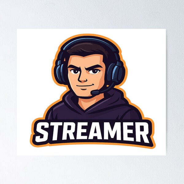 Item preview, “Pro Gamer Streamer Avatar | Cool Gaming Mascot Logo for Stickers & T-Shirts | Esports Cartoon Character” designed and sold by TrendMixDesigns.