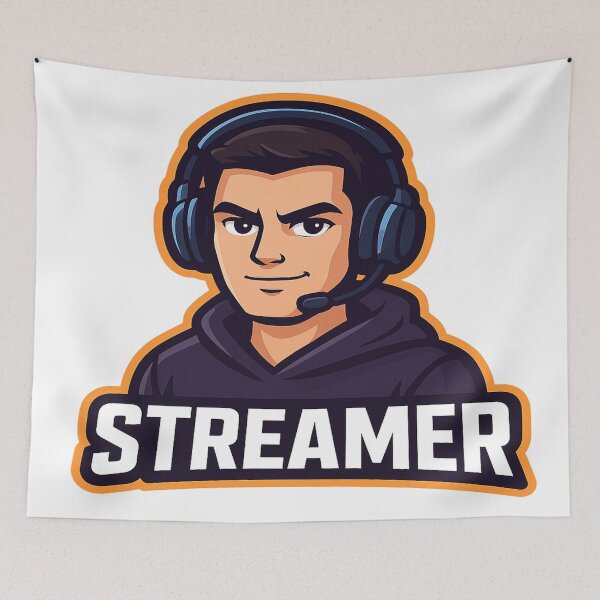 Item preview, “Pro Gamer Streamer Avatar | Cool Gaming Mascot Logo for Stickers & T-Shirts | Esports Cartoon Character” designed and sold by TrendMixDesigns.
