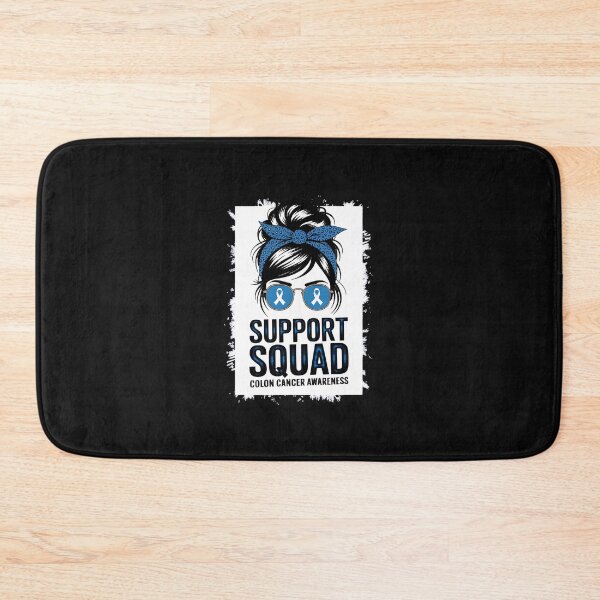 Item preview, Support Squad Messy Bun Blue Ribbon Colon Cancer Awareness designed and sold by procionartss.