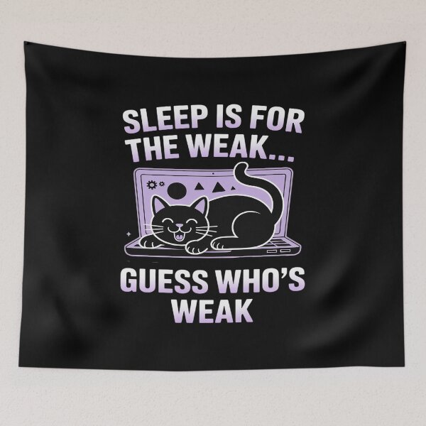 Item preview, Sleep is for The Weak... Cat Keyboard Yawn designed and sold by NetoGalaxy.