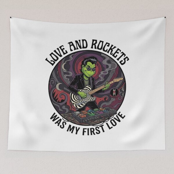 Item preview, Grinch Goth Rock Guitarist - 80s Post Punk Alternative Music Parody designed and sold by heisergarziao.