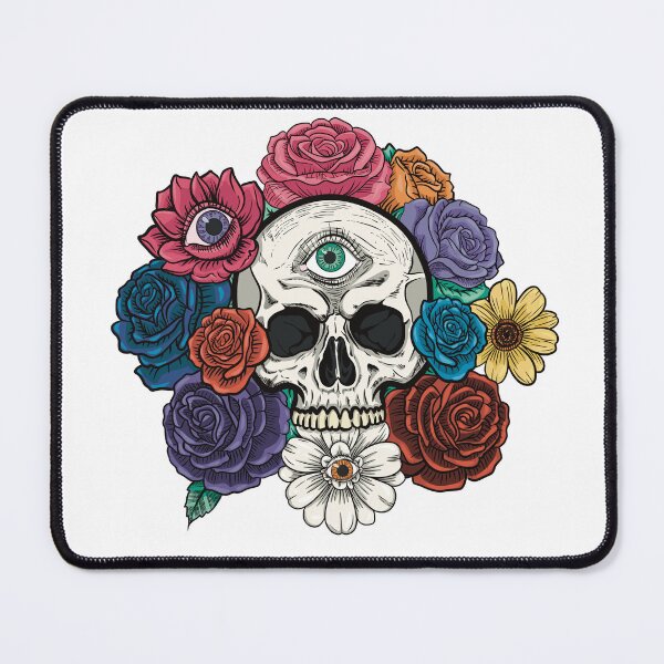 Item preview, Third-Eye Skull & Roses Floral Illustration designed and sold by JP Creative Grit.