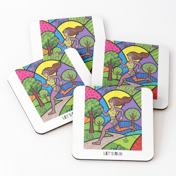 Item preview, Let's Run" Vibrant Pop Art Runner designed and sold by KiwiRider.
