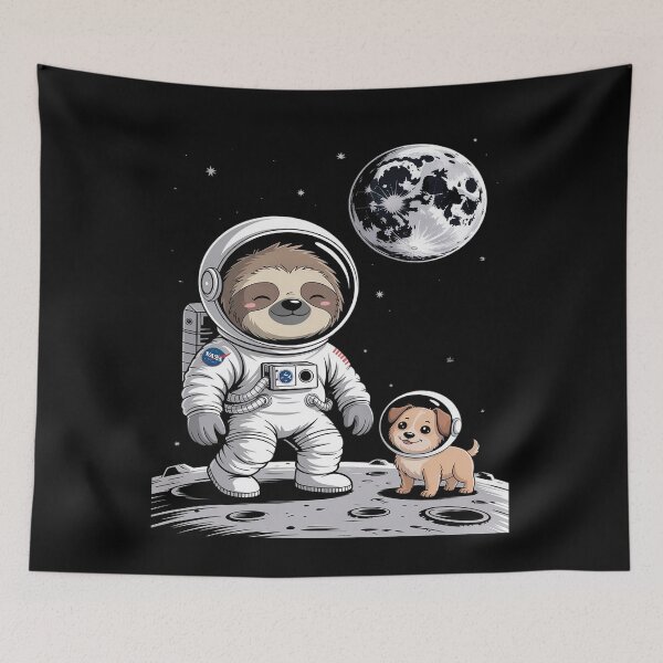 Artikelvorschau, Faultier-Astronauten-Spaziergang auf dem Mond – Hundeabenteuer und mehr entworfen und verkauft von NetoGalaxy.