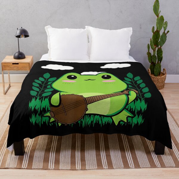 Item preview, Cottagecore Aesthetic Cute Kawaii Frog Playing Banjo Guitar designed and sold by GeorgeneCharlo.