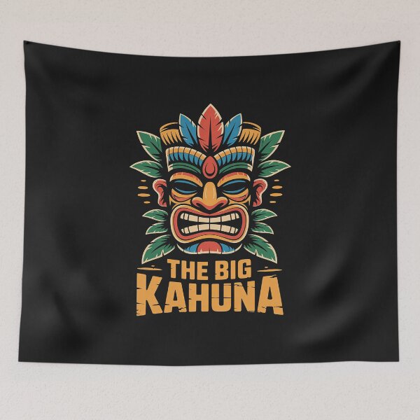 Item preview, The Big Kahuna Funny Hawaiian Tiki T-Shirt Dad Boss Gift designed and sold by AvagondaMind.