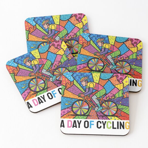 Item preview, "A Day of Cycling" Pop Art Cyclist designed and sold by KiwiRider.