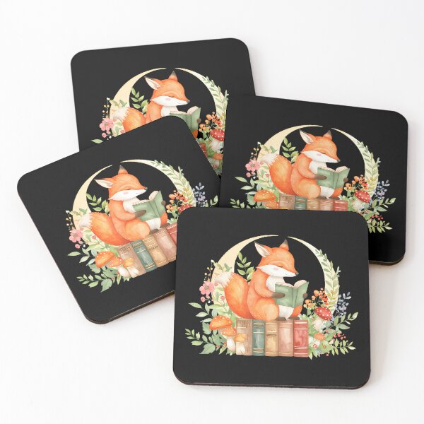 Item preview, Cottagecore Aesthetic Wildflower Fox Reading Book designed and sold by MindyMarianela.