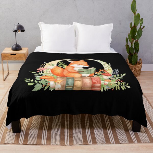 Item preview, Cottagecore Aesthetic Wildflower Fox Reading Book designed and sold by MindyMarianela.