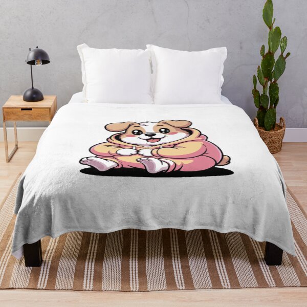 Item preview, Chubby Cartoon Dog in Cozy Hoodie Character Minimalist Art Design designed and sold by TheCalmEdit.