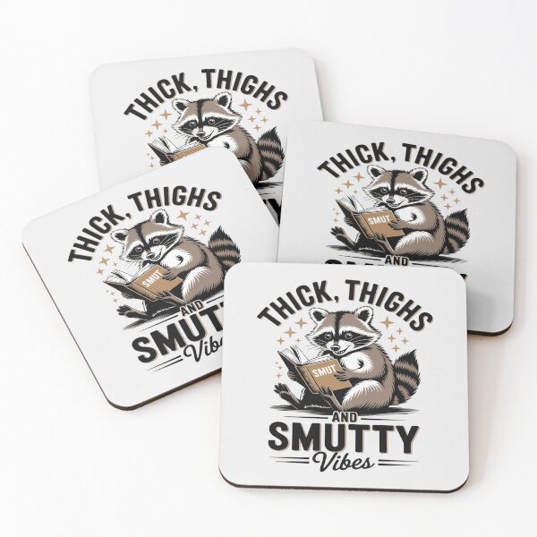 Item preview, Smut Book Reading Smutty Racoon Thick Thighs & Smutty designed and sold by SnackPAC.