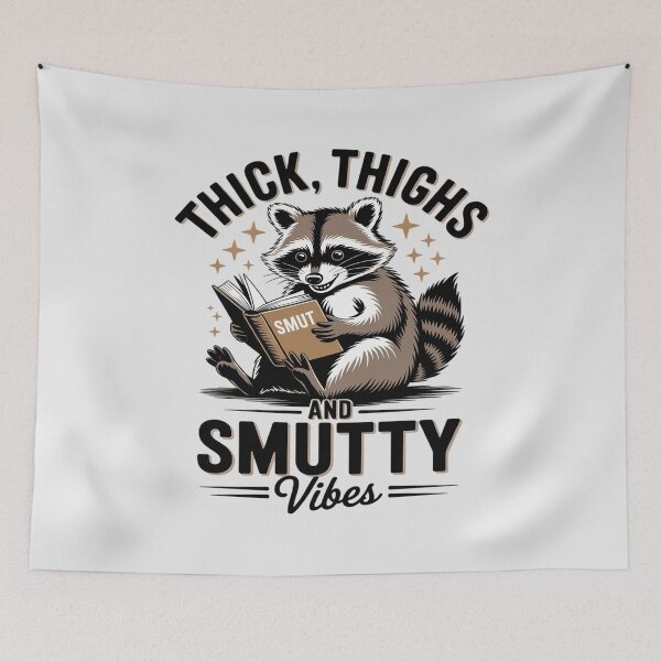 Item preview, Smut Book Reading Smutty Racoon Thick Thighs & Smutty designed and sold by SnackPAC.