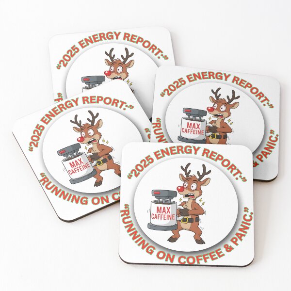 Item preview, Max Caffeine Reindeer — Funny Corporate Christmas Gift | Coffee & Panic Humor designed and sold by MskynextDigitalstudio.