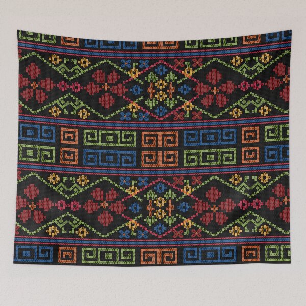 Item preview, Hmong Meander Seamless Pattern Tribal Cross Stitch Geometric Fusion designed and sold by SGStudio_Thailand.