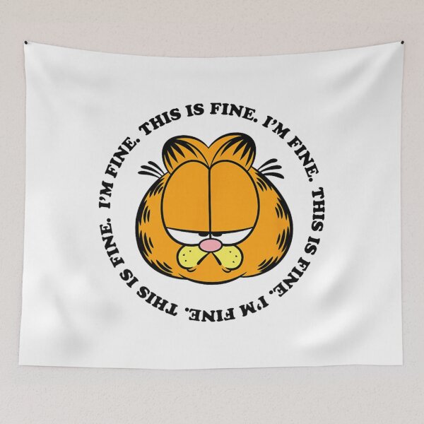 Item preview, Garfield Im Fine This Is Fine Funny Sarcastic Meme Quote designed and sold by nandafittjex.