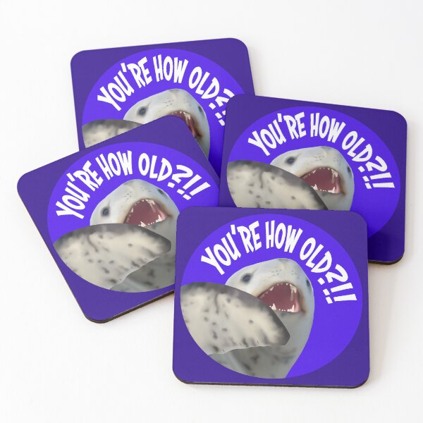 Item preview, You're how old - Leopard Seal on blue designed and sold by GivernyKate.